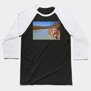 Canada. Canadian Rockies. Jasper National Park. Athabasca River. Cliff. Baseball T-Shirt